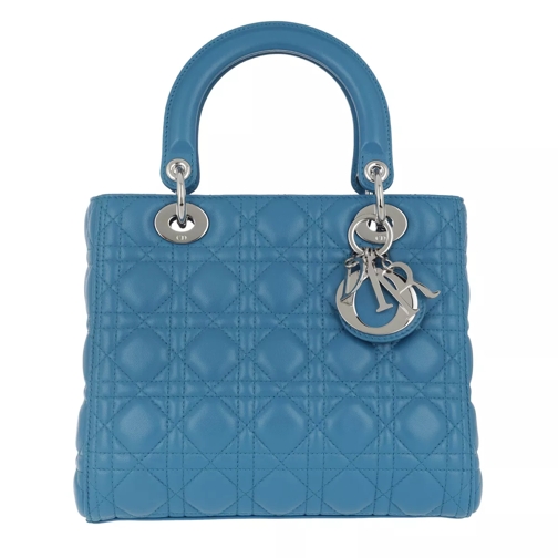 Christian Dior Lady Dior Medium With Strap Blue Pastel Tote