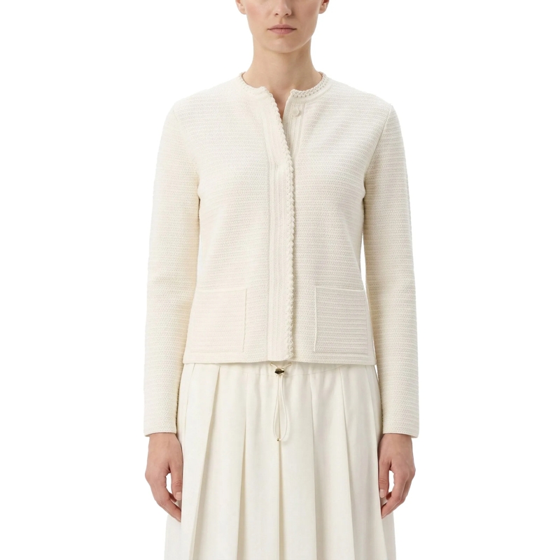 Fabiana Filippi Strickjacke Strickjacke aus Wollmix weiß(Image 2)