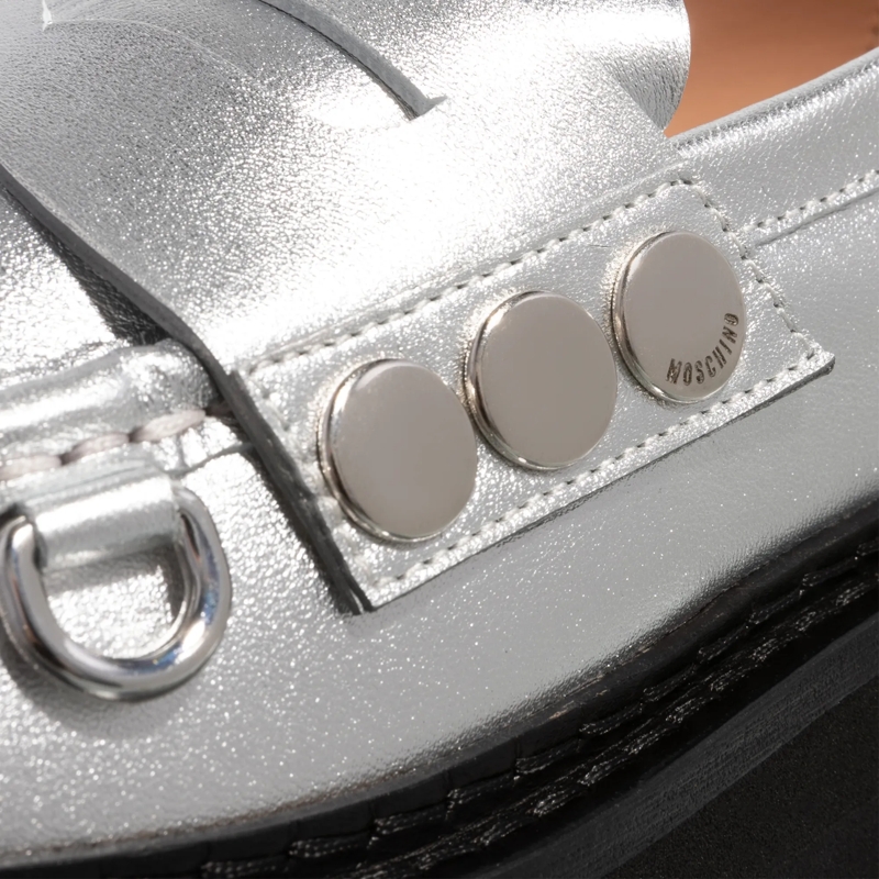 Moschino Loafer Snap Button Argento(Image 4)