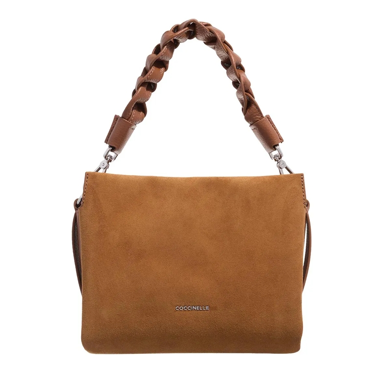 Coccinelle Crossbody Bag Boheme Suede Bimaterial Cognac/Cognac