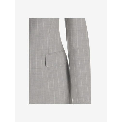 Tagliatore Blazer Wool And Silk Single-Breasted Jacket Grey (Image 3)