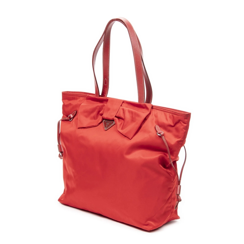Prada Crossbody Bag Bow Shopping Tote rot
