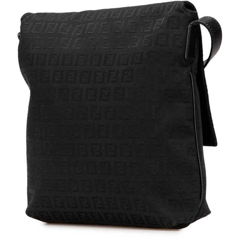 Fendi Schultertasche Zucchino Canvas Crossbody schwarz