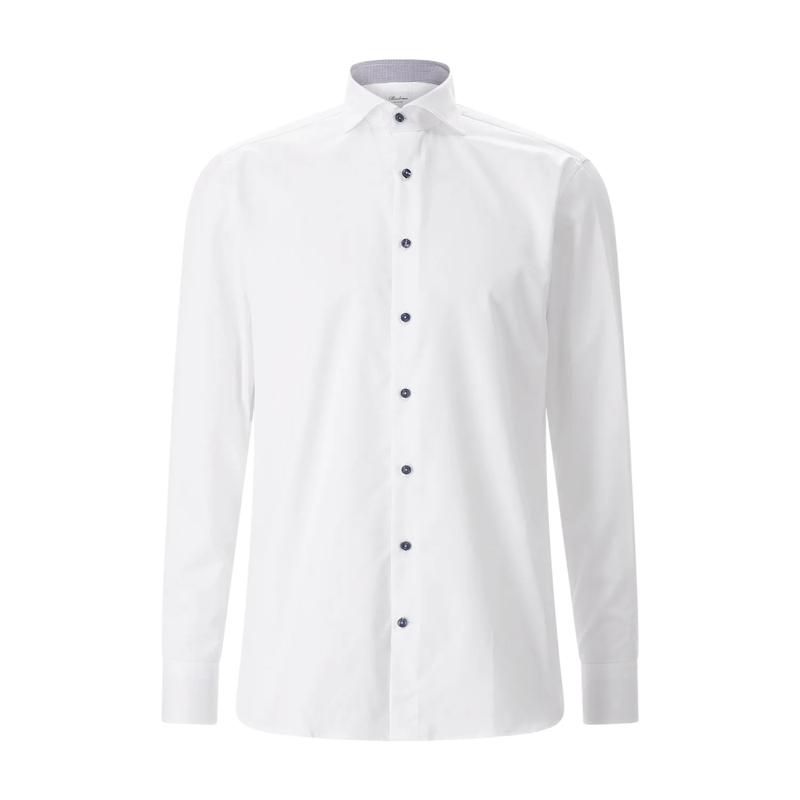 STENSTRÖMS Chemise Regular-Fit Hemd mit Kontraststoff weiß