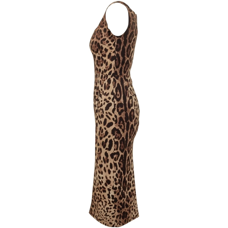 Dolce&Gabbana Maxikleid Abito Midi Animalier Senza Maniche beige(Image 3)