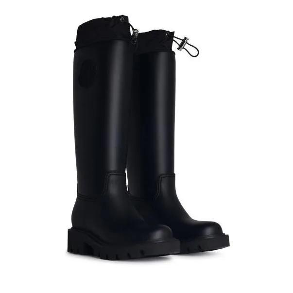 Moncler Stiefel - Kickstream%27 Black Leather Blend Boots - Gr. 36 (EU) - in Beige - für Damen