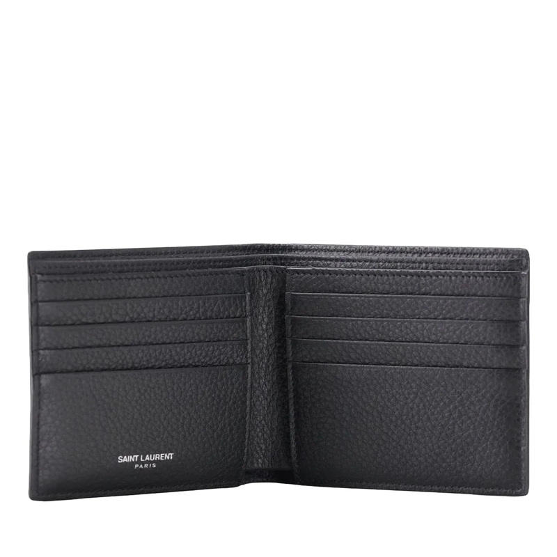 Saint Laurent Portefeuille à deux volets Portemonnaie aus Leder schwarz(Image 4)