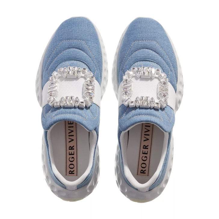 Roger Vivier Viv Run Platform Rubber Sole Casual Style Blue Slip On Sneaker