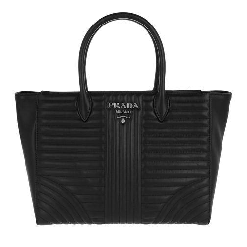 Prada Diagramme Tote Quilted Leather Black Tote