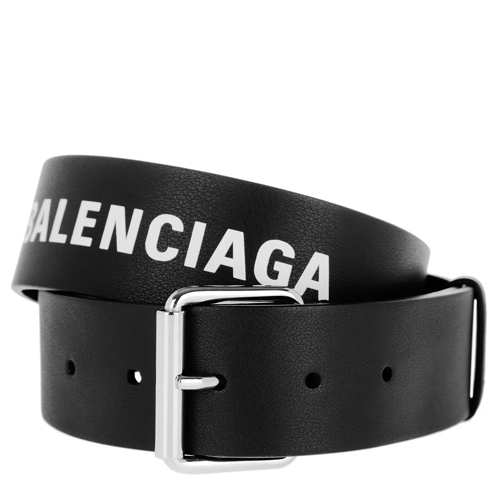 Balenciaga Contrast Logo Belt Black/White Ledergürtel