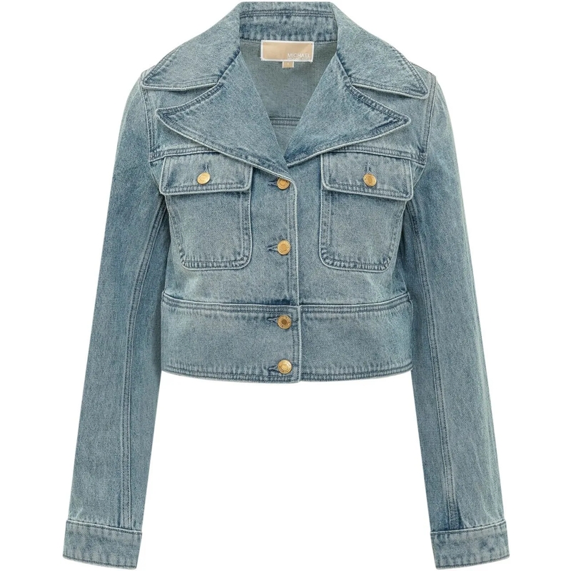 MICHAEL Michael Kors Jeansjacke Giacca Denim Corta con Tasche e Bottoni blau