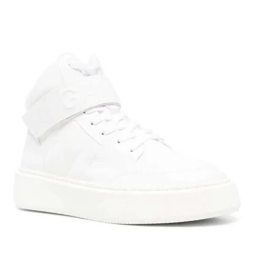 GANNI Touch-Strap High-Top Sneakers White scarpa da ginnastica alta