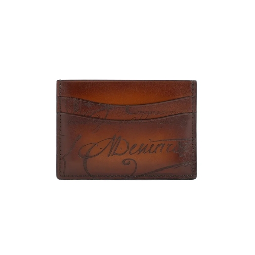 Berluti Bambou Neo Venezia Brown Leather Card Case Brown Plånbok