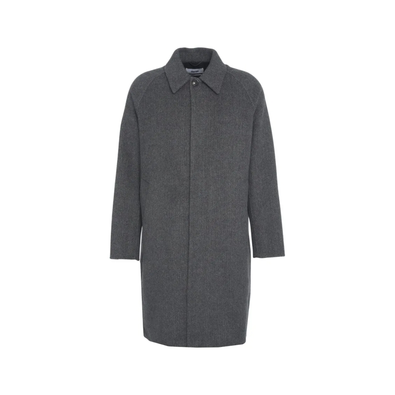 Grifoni  Mid-Length Grigio Wool-Elastane Blend Coat Grey