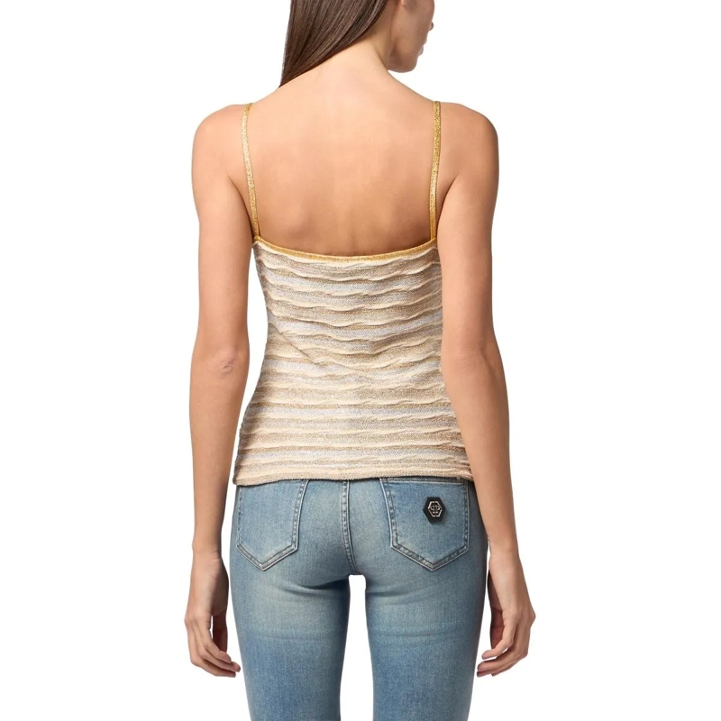 Philipp Plein Gestricktes Oberteil Knitted Tank Top weiss(Image 3)