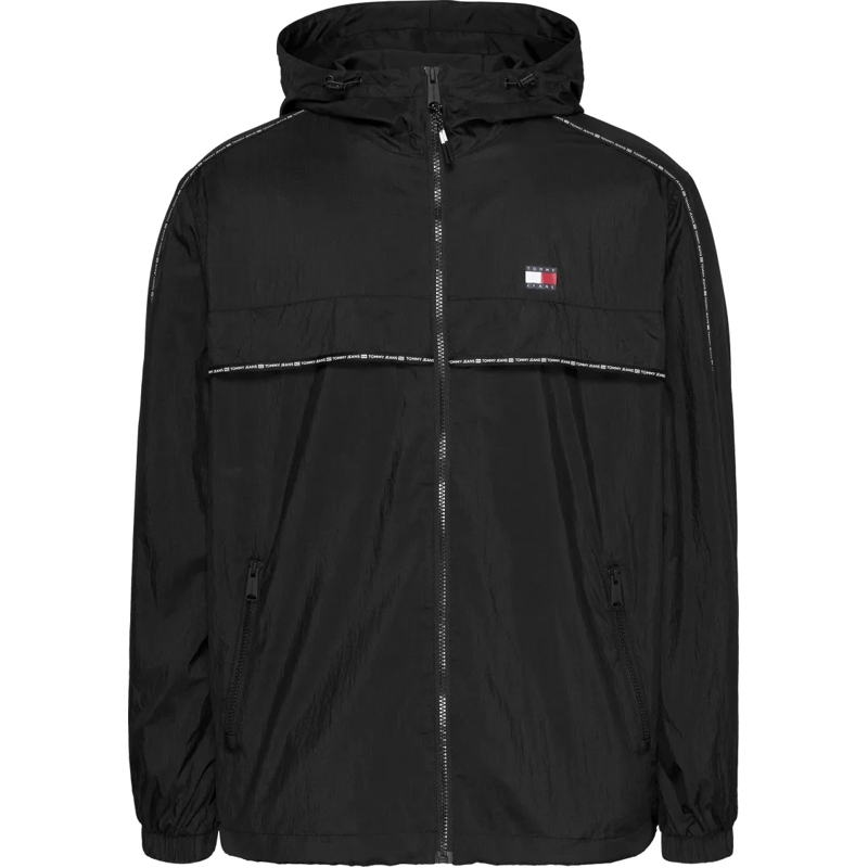 Tommy Jeans  Black Full Zip Jacket With Tommy Badge Black