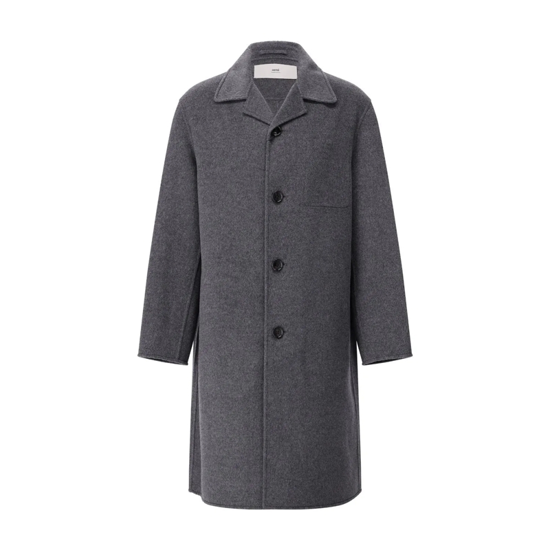 AMI Paris Trenchcoat Mantel aus Wolle & Kaschmir Dunkelgrau