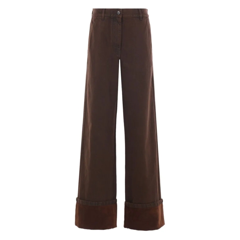Dries Van Noten Jeans Wide-Leg Denim Trousers Brown
