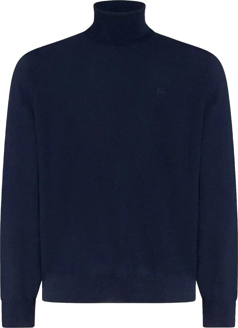 Thumbnail - Etro - Ribbed Black Turtleneck From Etro - Größe XXL - blue