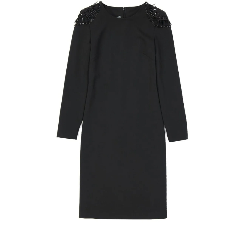 Alberta Ferretti Midikleid Alberta Ferretti Wool Blend Dress schwarz