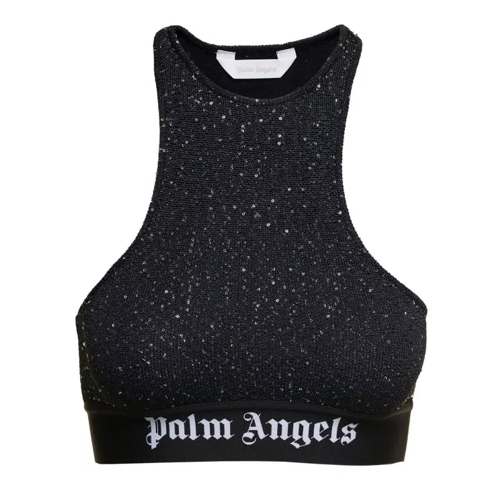 Palm Angels Black 'Soiree' Knitted Top With Contrasting Logo I Black 