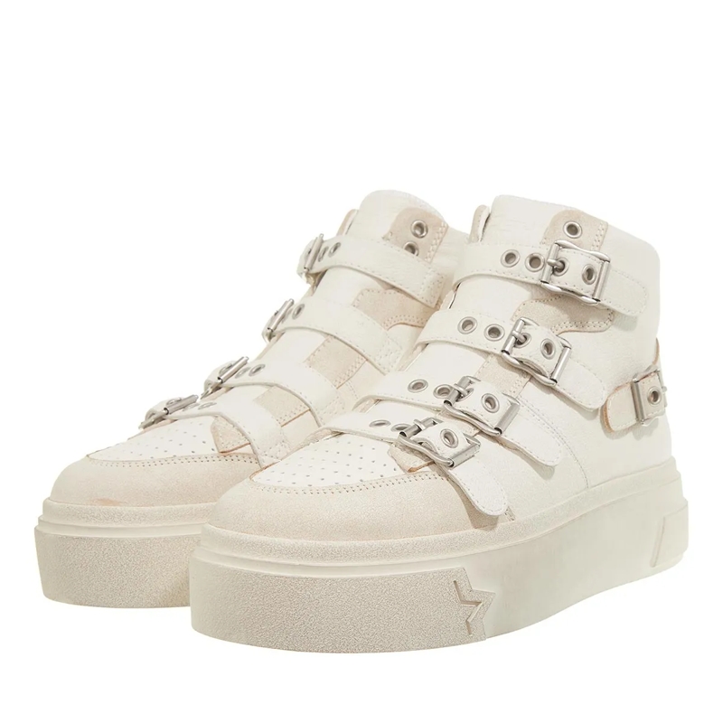 Ash High-Top-Sneaker Starmoon Buckle Beige/White