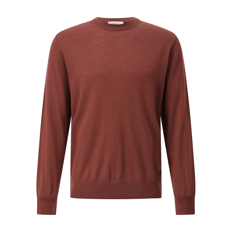 Eton Pullover Pullover mit Rundhalsausschnitt Rot