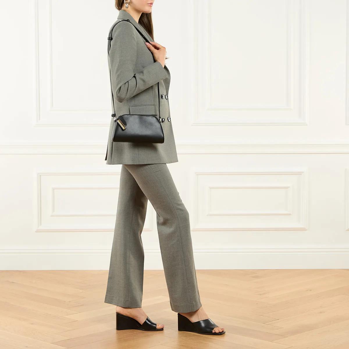 Furla Zwarte Mini Crossbody Tas met Gouden Cilinder Black Dames