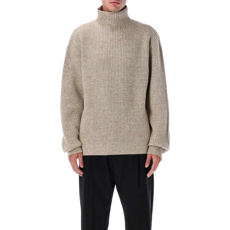 Lemaire Pullover Yak Alpaca High Neck Sweater Grey