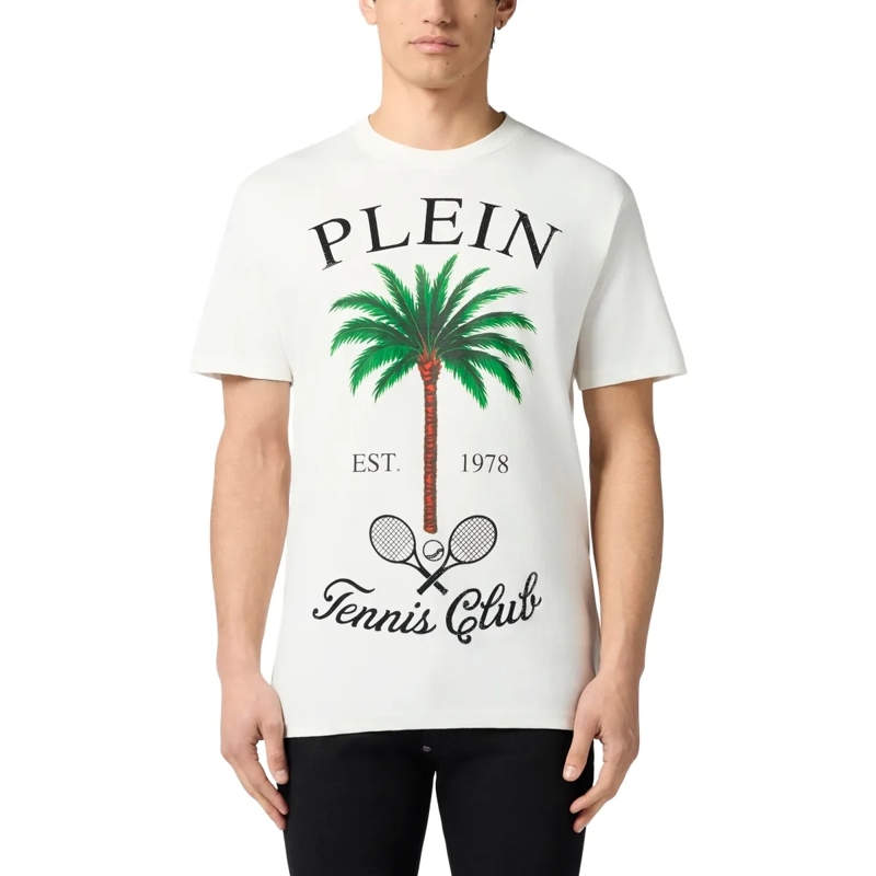 Philipp Plein T-Shirt Round Neck T-Shirt Tennis Club Stones weiss(Image 3)