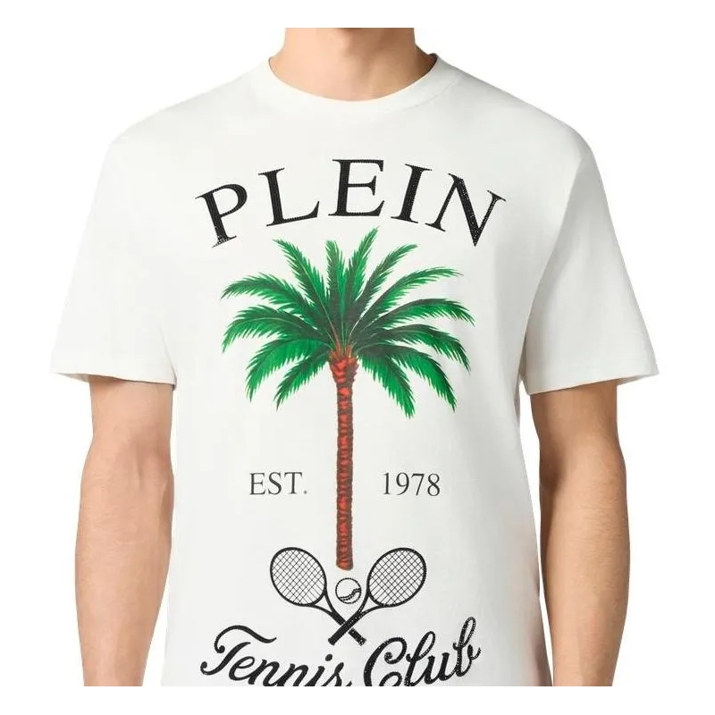 Philipp Plein T-Shirt Round Neck T-Shirt Tennis Club Stones weiss(Image 4)