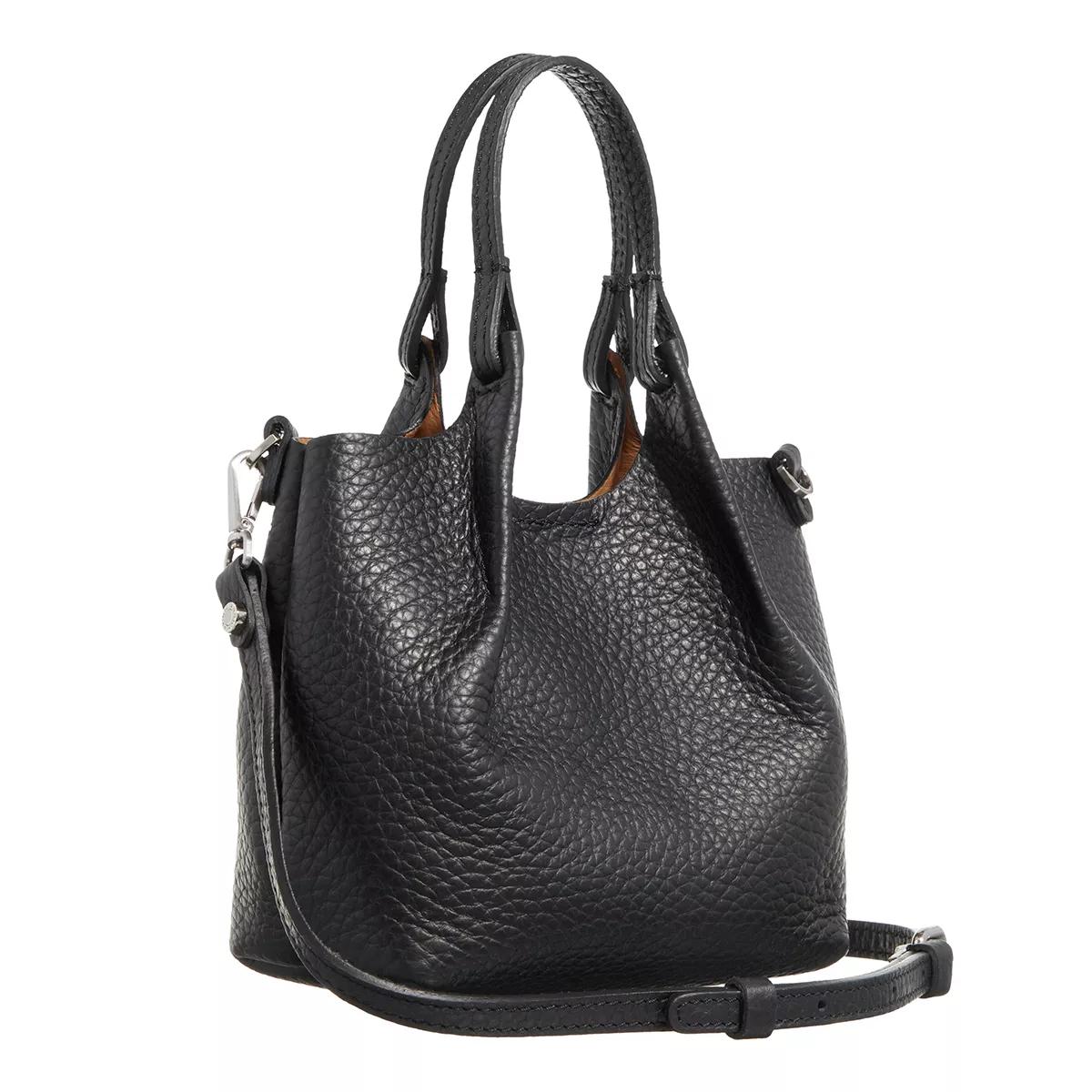 Gianni Chiarini Zwarte leren handtas Dua Black Dames