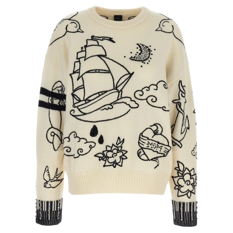 Pinko Pullover 'Andros' Sweater Neutrals