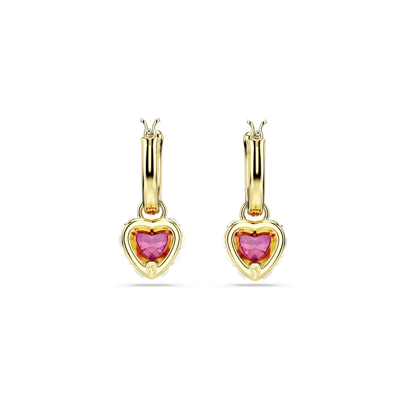 Thumbnail - Swarovski Ohrringe - Chroma drop earrings, Heart, Gold-tone plated - Gr. unisize - in Rot - für Damen