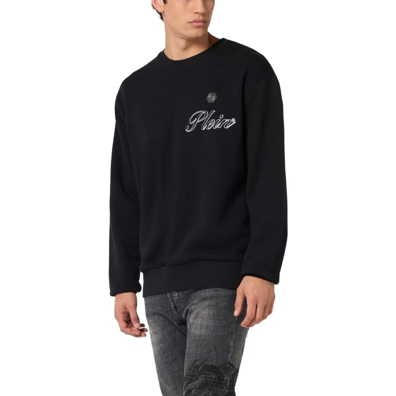 Philipp Plein Top Round Neck Sweatshirt Signature schwarz(Image 3)
