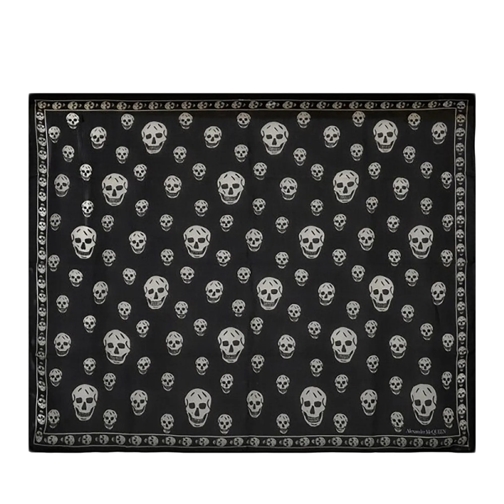 Alexander McQueen  Ca Skull 104X120 Scarf - Black/Ivory - Wool Black