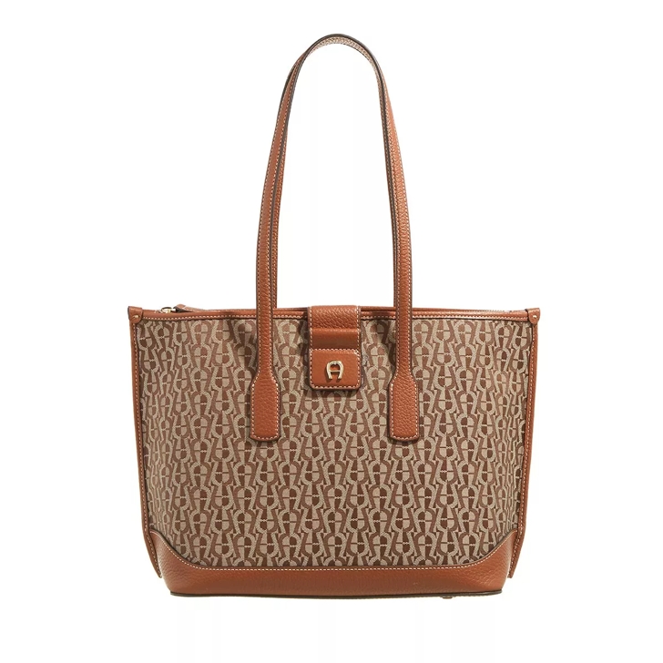 AIGNER Emea Cognac Brown Shopping Bag