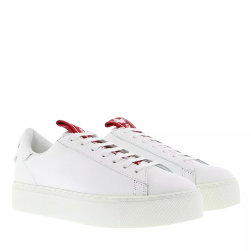 Dsquared2 New Tennis Sneakers Leather White/Red lage-top sneaker