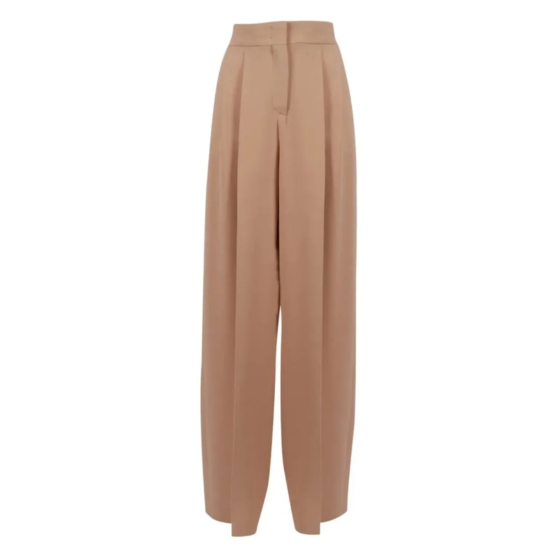 Alberta Ferretti  High-Waisted Tailored Pants With Straight Silhouet Neutrals