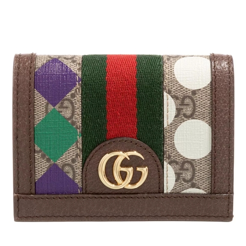 Gucci Ophidia Card Case Wallet Beige/Ebony/Multi Card Case