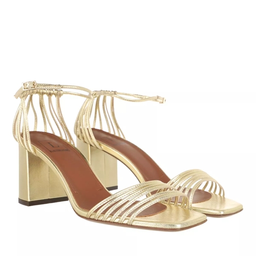 L´Autre Chose Heel Sandals Soft Laminated Platinum Strappy Sandal