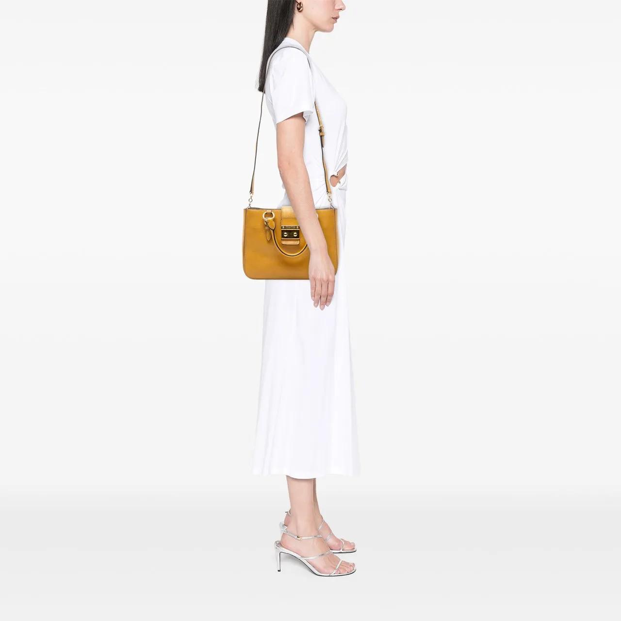 Thumbnail - Miu Miu Hobo Bags - Goatskin Madras Satchel - Gr. unisize - in Gelb - für Damen