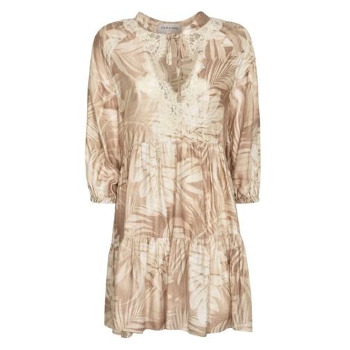 Ermanno Firenze Floral Dress Brown Mini robes