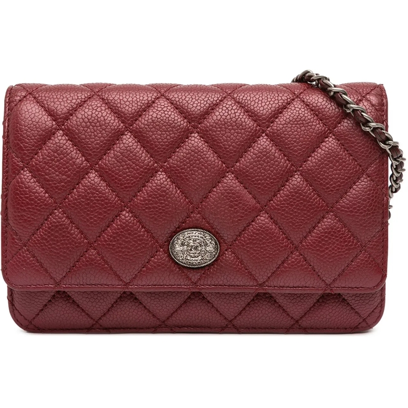 Chanel Sac à bandoulière CC Quilted Caviar Wallet on Chain rot