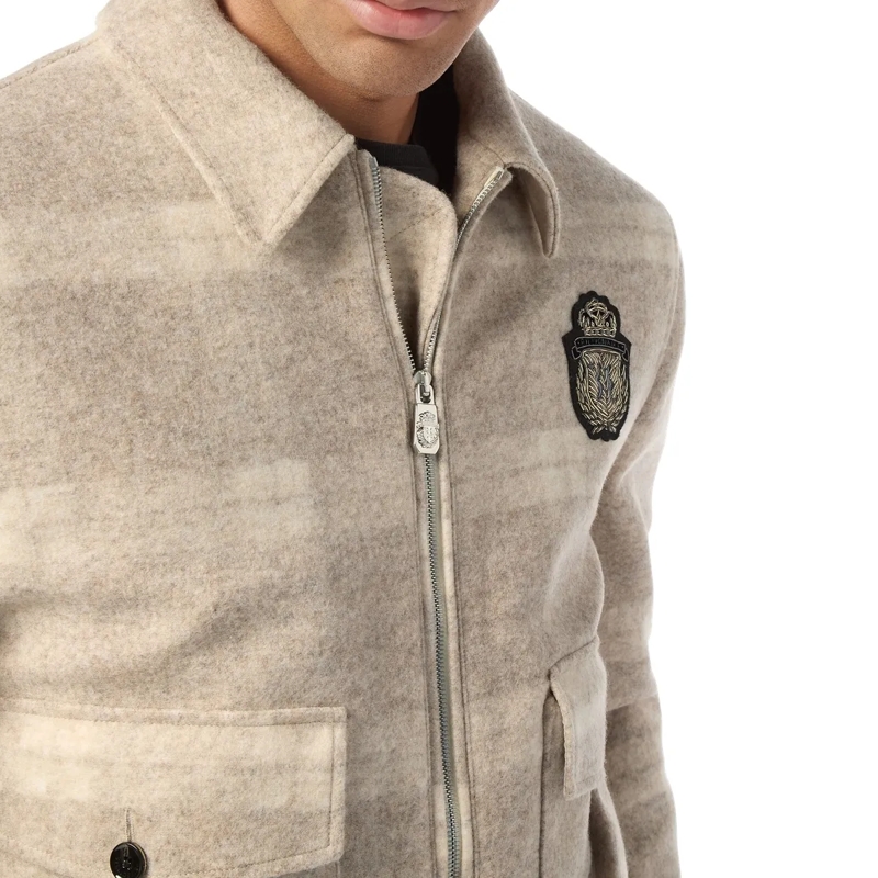 BILLIONAIRE Lederjacke Jacke Crest beige(Image 4)