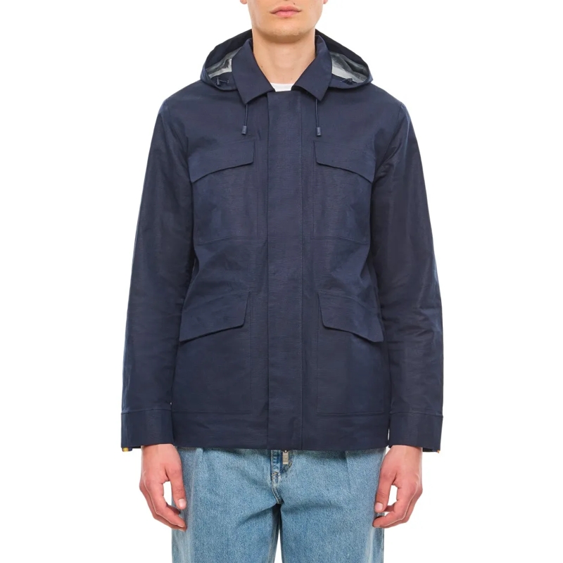K-Way Übergangsjacke Erhal Linen Blend Jacket Blue