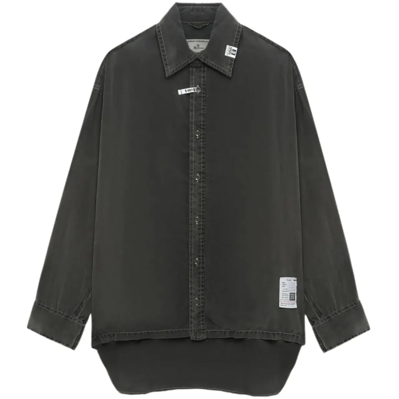 Maison Mihara Yasuhiro T-Shirt Vintage Like Shirt Khaki schwarz