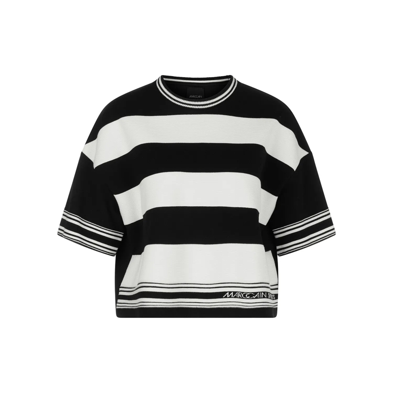 Marc Cain Trui Pullover white and black
