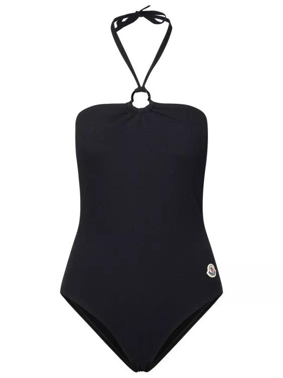 Moncler - One-Piece Swimsuit In Black Polyamide Mix - Größe XS - black