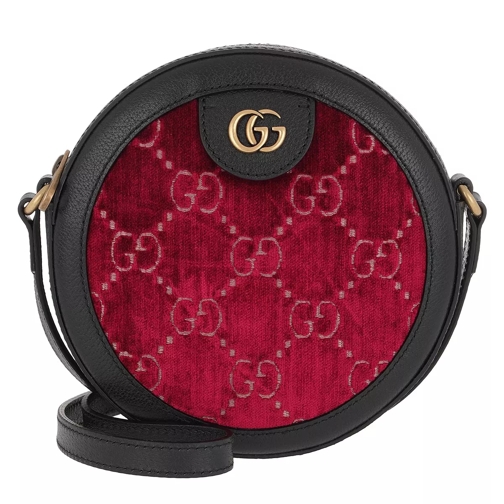 Gucci GG Round Shoulder Bag Velvet Red Canteen Bag
